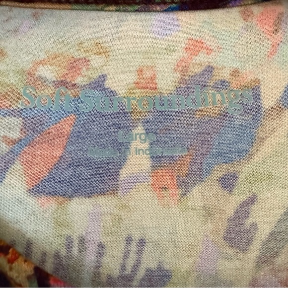 Soft Surroundings‎ Estelle Maxi Dress Womens Large Multicolor Floral Scoop Neck - Picture 2 of 6